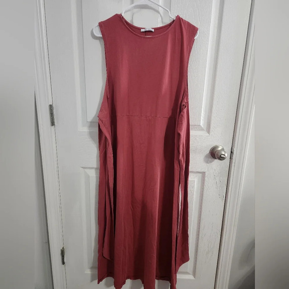 Zara dusty rose wrap tie front sleeveless maxi tshirt dress woman size small - Picture 3 of 11